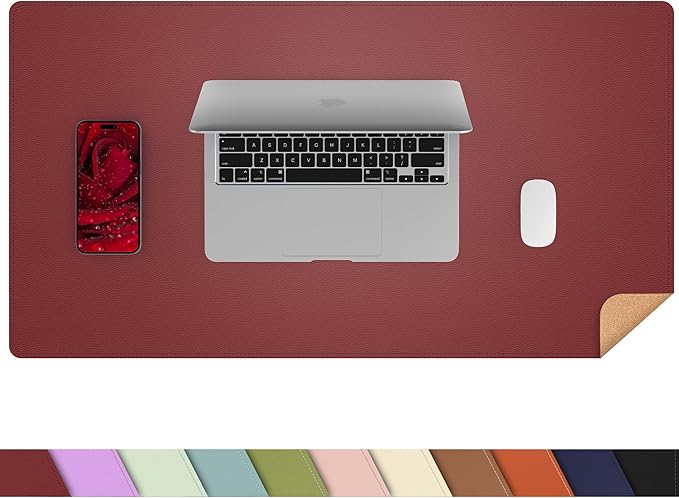AFIING Leather Desk pad Protector, Large Desk mat by AFIING
