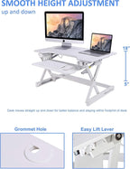 Rocelco 32" Height Adjustable Standing Desk Converter - Image 2