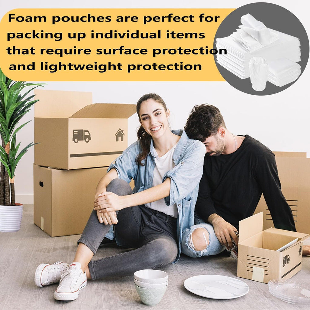 12”x16” 100Pack Foam Pouches, Large Moving Supplies for Packing Dishes Artwork, 0.5MM Thick Cushion Foam Bags for Storing Shipping Breakables, fragile Padding Material Sleeves for Fragile Plates China