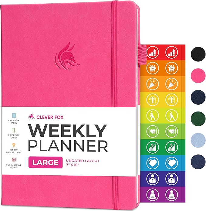 Clever Fox Planner Large – Undated Weekly & Monthly Planner by CleverFox