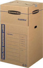 Bankers Box Tall Wardrobe Box 3 Pack, Tape-Free Design by BankersBox