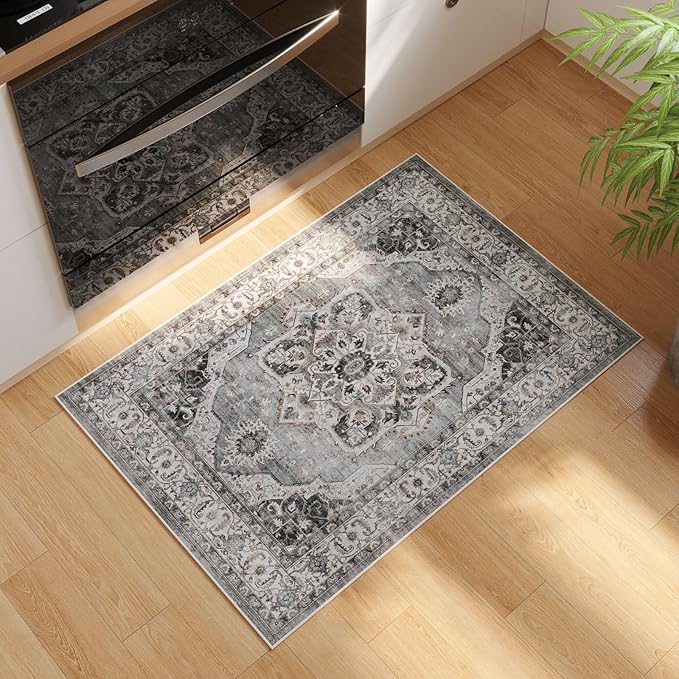 Rugcomf Vintage Medallion Rugs for Entryway 2'x3' - Image 3
