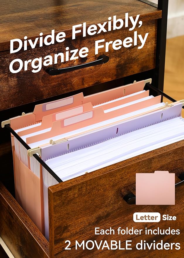SortRax Plastic High Capacity Hanging File Folders, Pastel Colors, Heavy Duty - Image 4