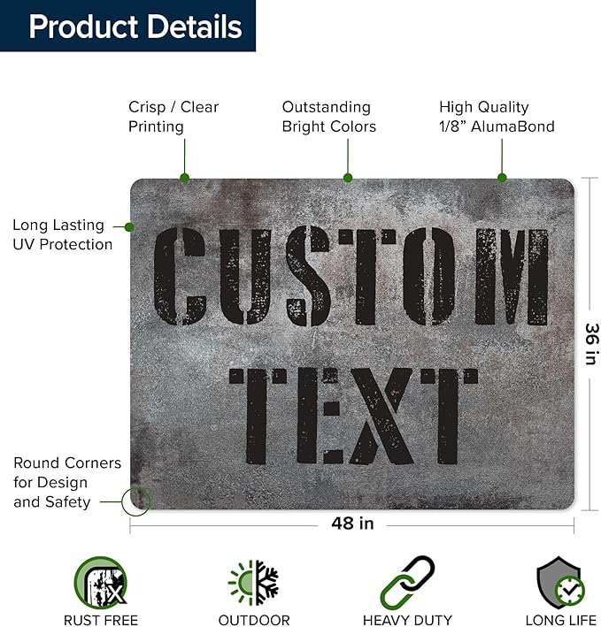 Custom Sign, Custom Street Sign, 11 Font Colors, 13 Font Styles, 4 Hole Options - Image 6