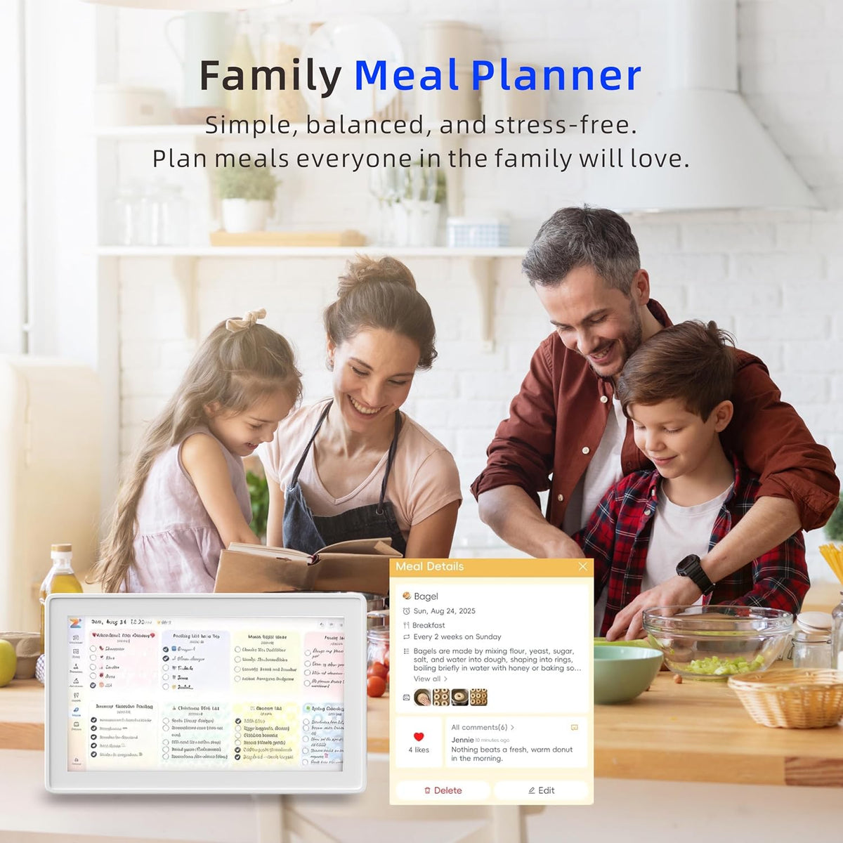 15.6 Inch Digital Family Calendar, All-in-One Smart Organizer with Photo Fram...