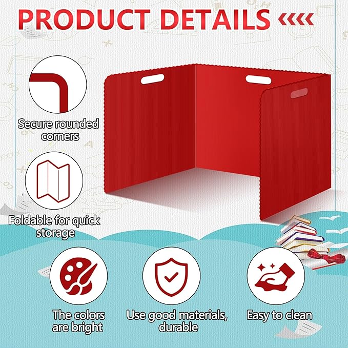 24Pack Desk Dividers for Students 14 × 17.5 × 14 Inch Plastic Durable and - Image 2