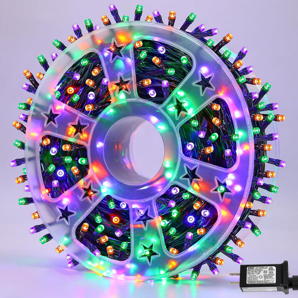 YEGUO Orange Purple Green Halloween Lights Outdoor Waterproof - 165ft 500 LED...