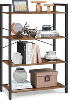 VASAGLE 4-Tier Tall Bookshelf, Large Bookcase