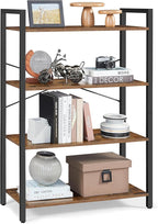 VASAGLE 4-Tier Tall Bookshelf, Large Bookcase by VASAGLEbySONGMICSHOME