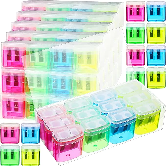 Teling 216 Pcs Manual Pencil Sharpeners Bulk Handheld Dual Holes Pencil by Teling