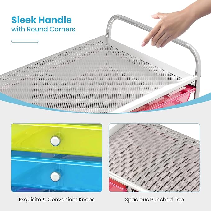 Giantex 15 Drawer Rolling Cart - Image 8