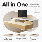 HUANUO Standing Desk with Drawers, 48 Inches Electric Height Adjustable Desk - Image 8