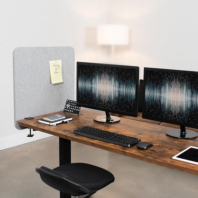 VIVO Clamp-on/Screw-on 24 x 24 inch Privacy Panel, Sound Absorbing Cubicle Desk - Image 2