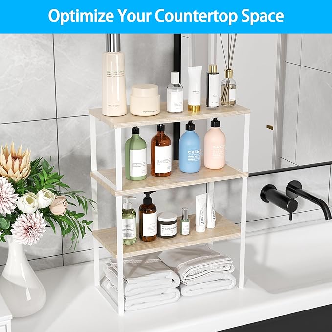 Golener Countertop Organizer Corner Shelf, 2 Tier Adjustable Stackable Corner - Image 9