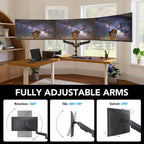 huanuo triple monitor mount for 17 to 32 showing dimensions