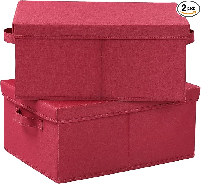 HOONEX Storage Bins with Lids for Organizing, Storage Boxes with 2 Carrying by HOONEX