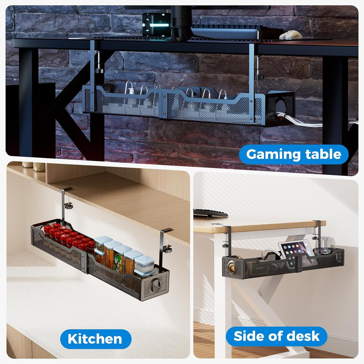 [Upgraded] 25" Extra Large Under Desk Cable Management, Cinati Wire Orga...