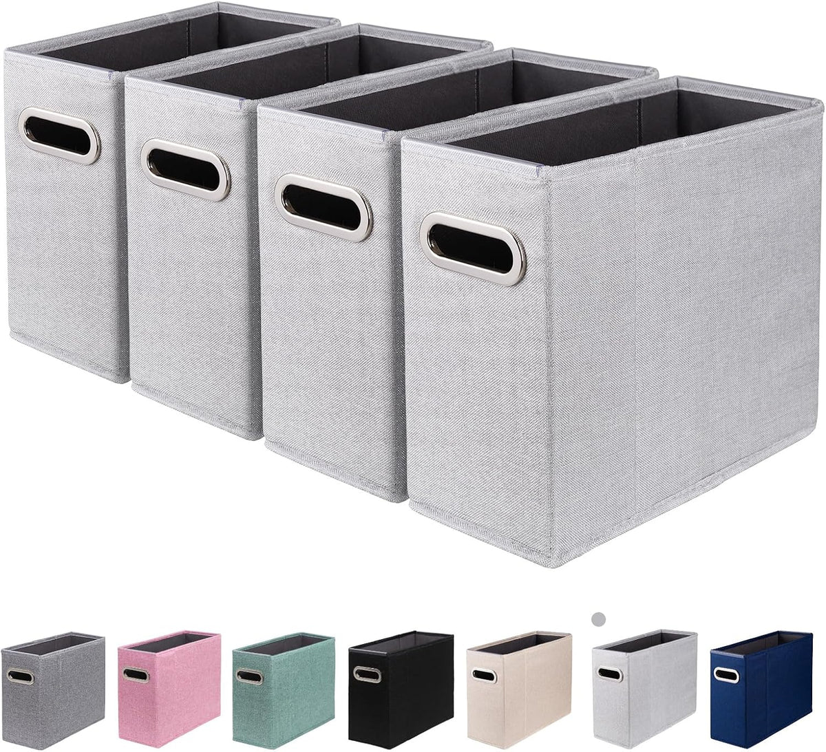 4 Packs Letter Size File Organizer, File Folders Organizer, Fabric Storage Bo...