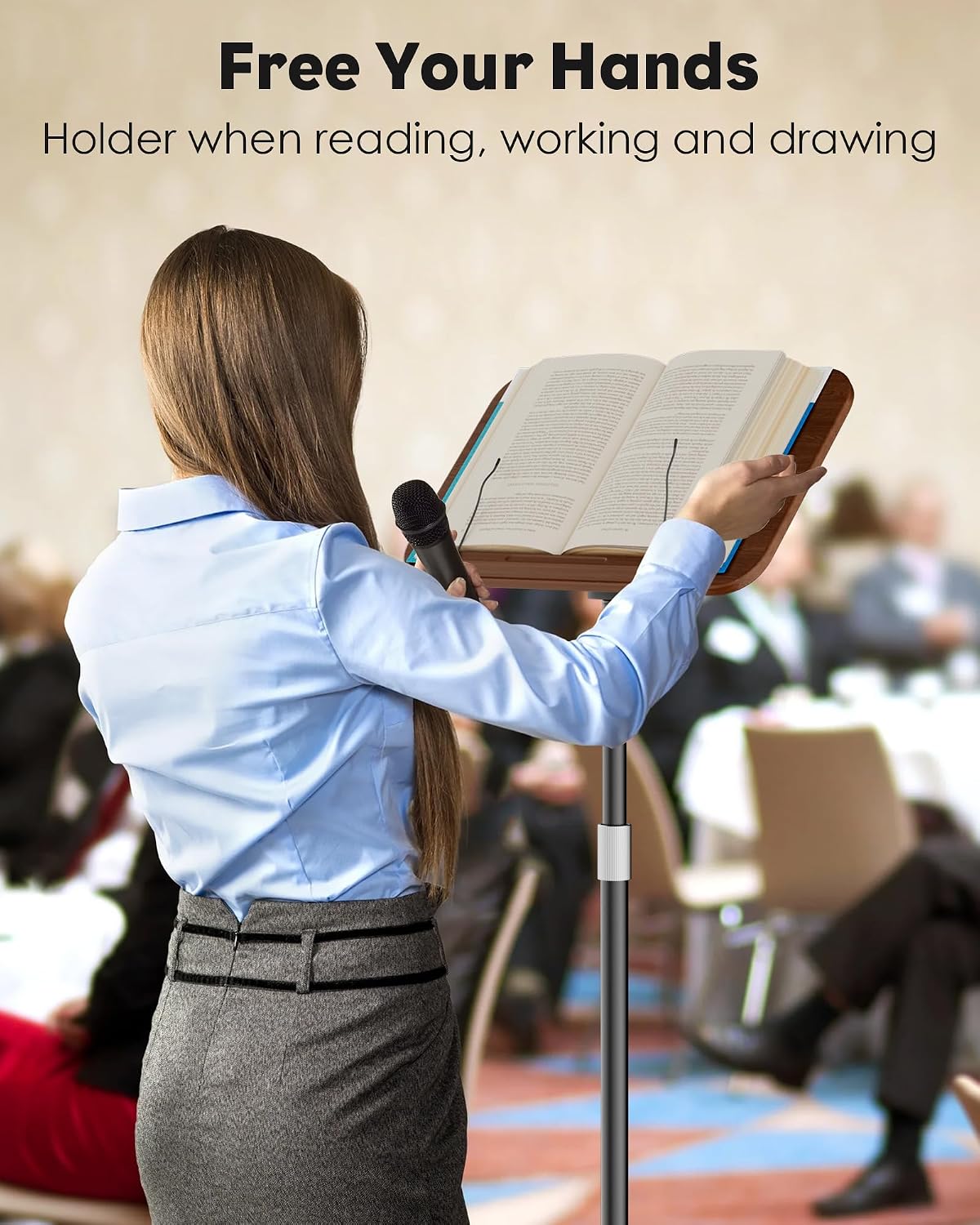 aboutool 2 in 1 Dual-use Floor Book Stand & Desktop Book Stand,Height Adj...