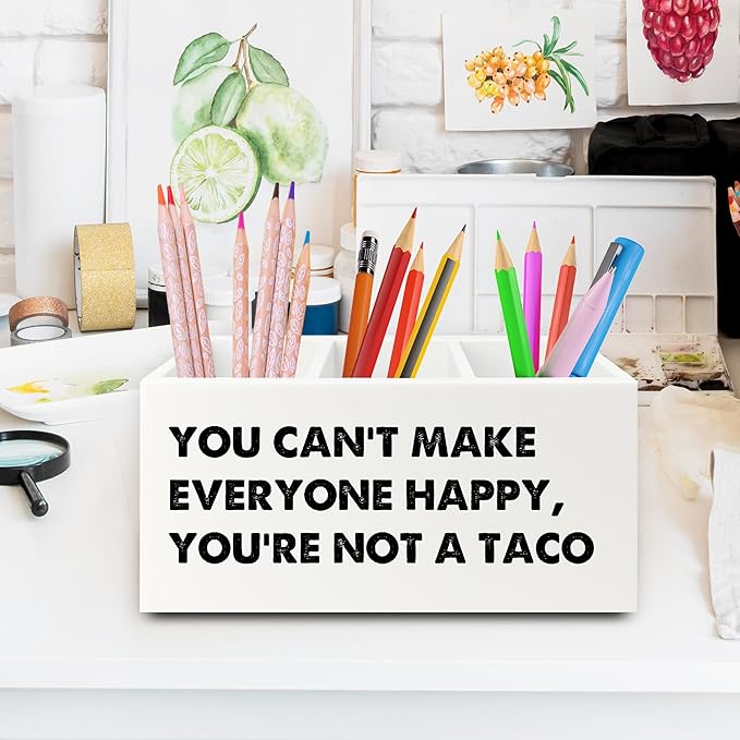 XPH Funny Taco Gifts Pen Pencil Holder Organizer - Image 2