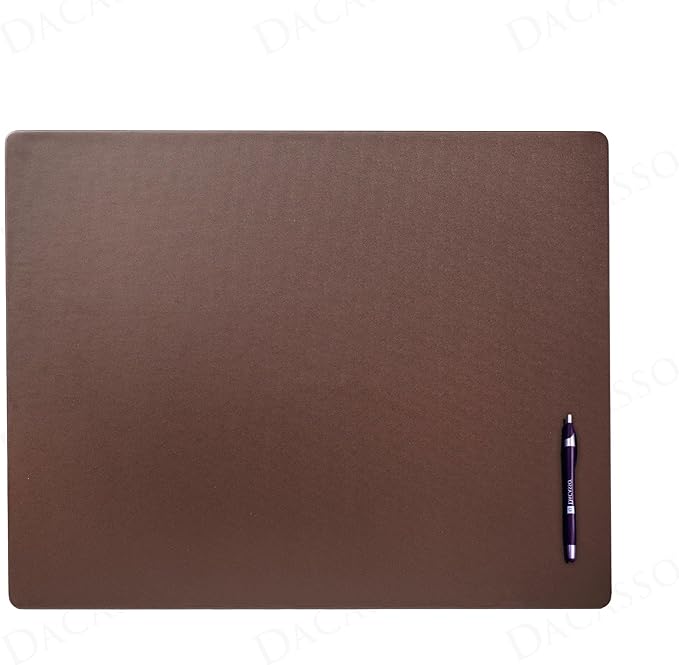 Dacasso 24" x 19" Chocolate Brown Leatherette Luxury Desk Mat Blotter w/Out - Image 4
