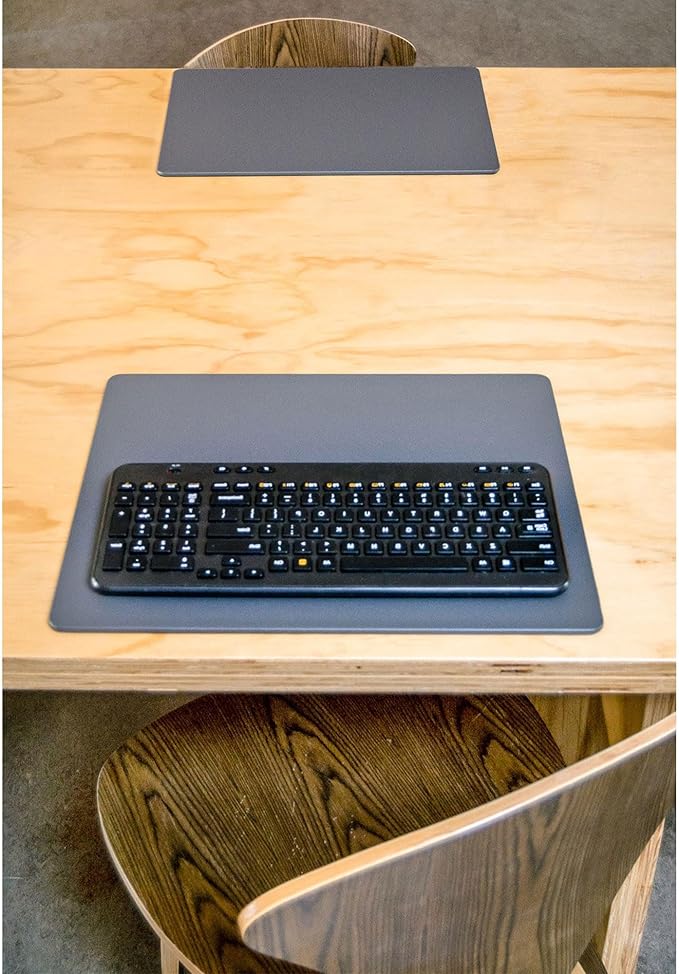 Dacasso 17" x 14" Gray Leatherette Luxury Conference Table Pad - Image 3