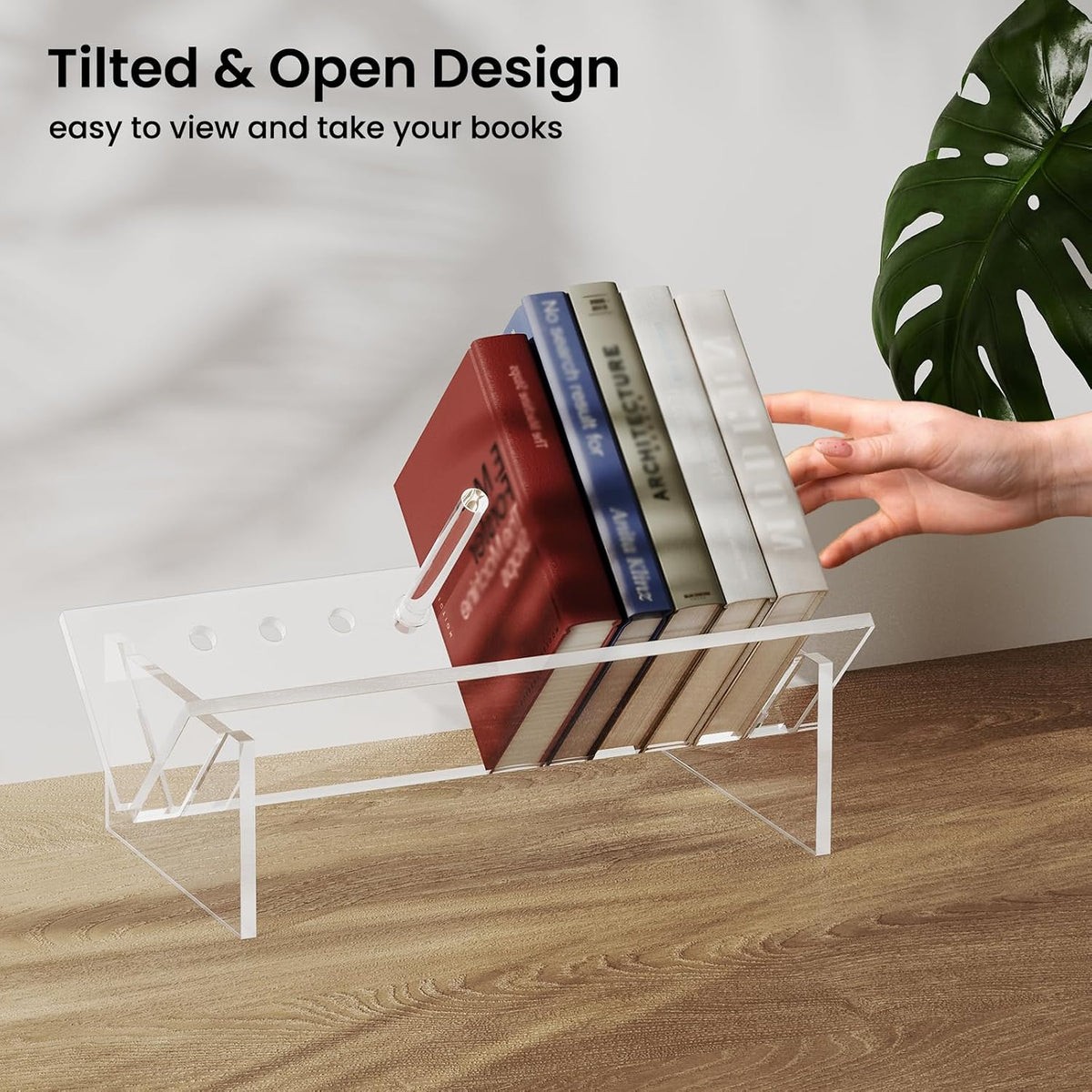 Sumerflos Acrylic Desktop Bookcase, Book Storage Organizer Bookshelves, Clear...