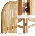 Asnefeli Room Divider 3 Panels, Hand-Woven Rattan Room Divider Wall, Foldable - Image 5