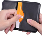 Wisdompro Business Card Holder, 2-Sided PU Leather Folio Name Card Holder - Image 4