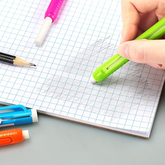 Retractable Mechanical Eraser Pen, Pen-Style Erasers Assorted Color, 4 Pack - Image 7