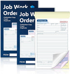 150 Sets Job Work Order Form Book 3 Part Carbonless Work Order Invoice Book 5.5 by Unknown