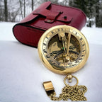 Handcrafted Vintage Brass Sundial Compass – Antique Nautical Sun Clock - Image 5
