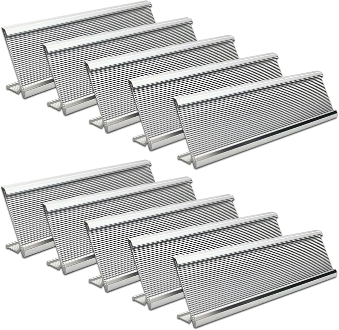 10 Pack 2" x 8" Aluminum Desk Name Plate Holder, Office Name Plate Holder by Unknown