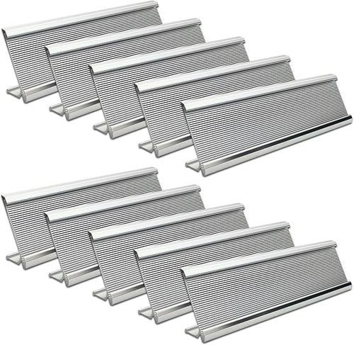 10 Pack 2" x 8" Aluminum Desk Name Plate Holder, Office Name Plate Holder by Unknown