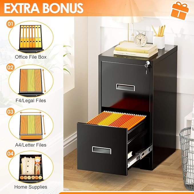 INTERGREAT 2 Drawers File Cabinet - Image 3