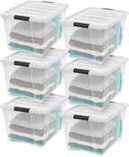 IRIS USA 6-Pack 54 Quart Stackable Storage Bins