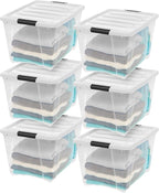 IRIS USA 6-Pack 54 Quart Stackable Storage Bins by IRISUSA