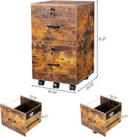 VINGLI 2-Drawer Small Rolling File Cabinet - Image 3
