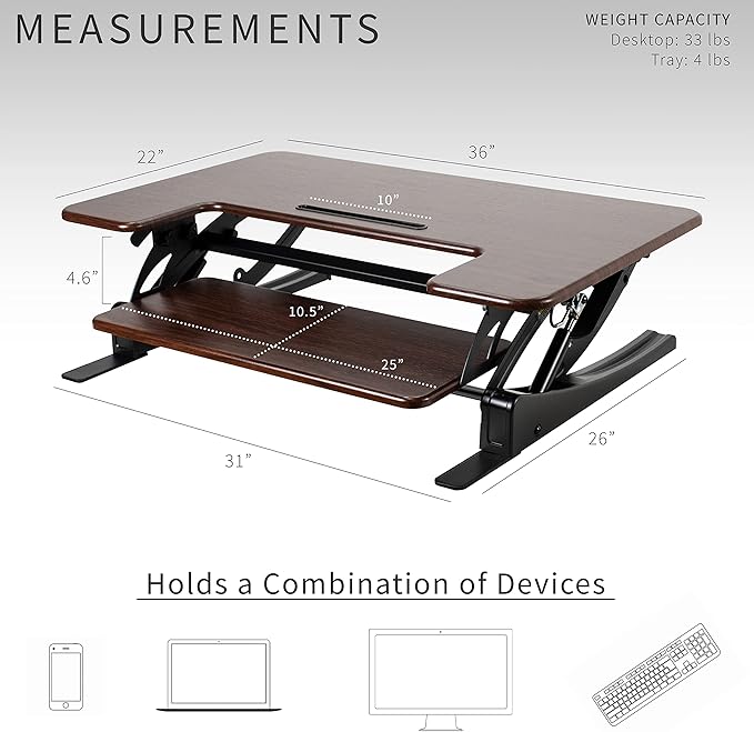 VIVO 36 inch Height Adjustable Stand Up Desk Converter, V Series, Quick Sit to - Image 4