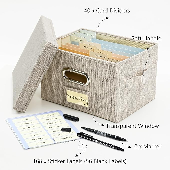 Remowith Greeting Card Organizer and Storage Box - Image 3