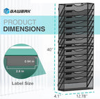 Gawerk 15-Tier Wall File Organizer Hanging Wall File Holder Wall Mount Paper - Image 2