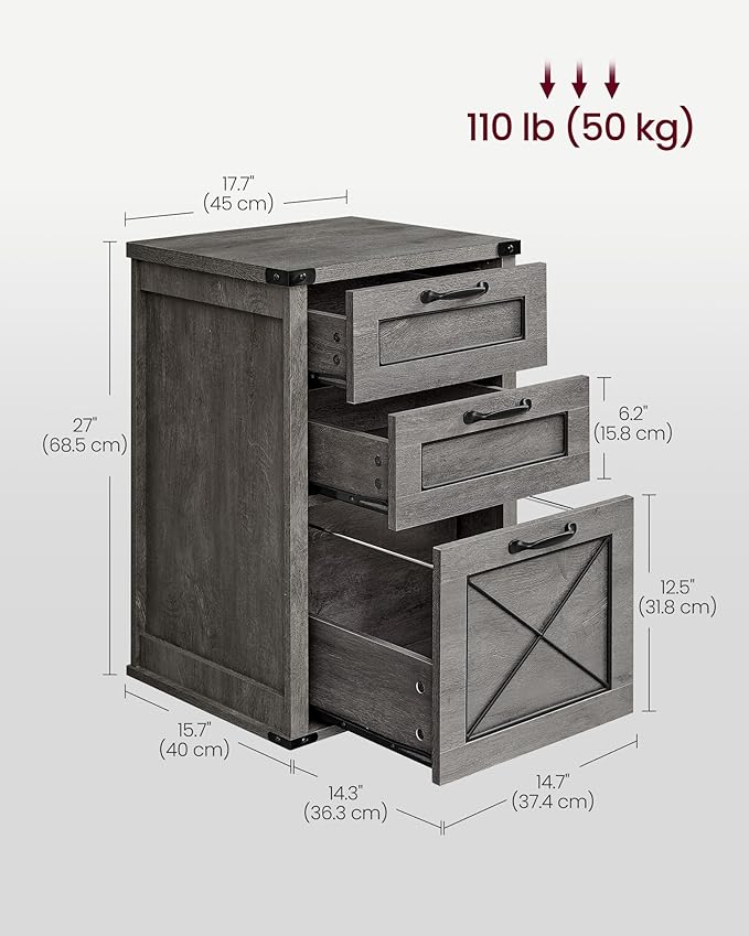 VASAGLE File Cabinet, Filing Cabinet - Image 3