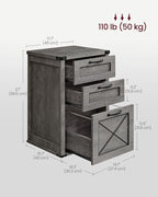 VASAGLE File Cabinet, Filing Cabinet - Image 3