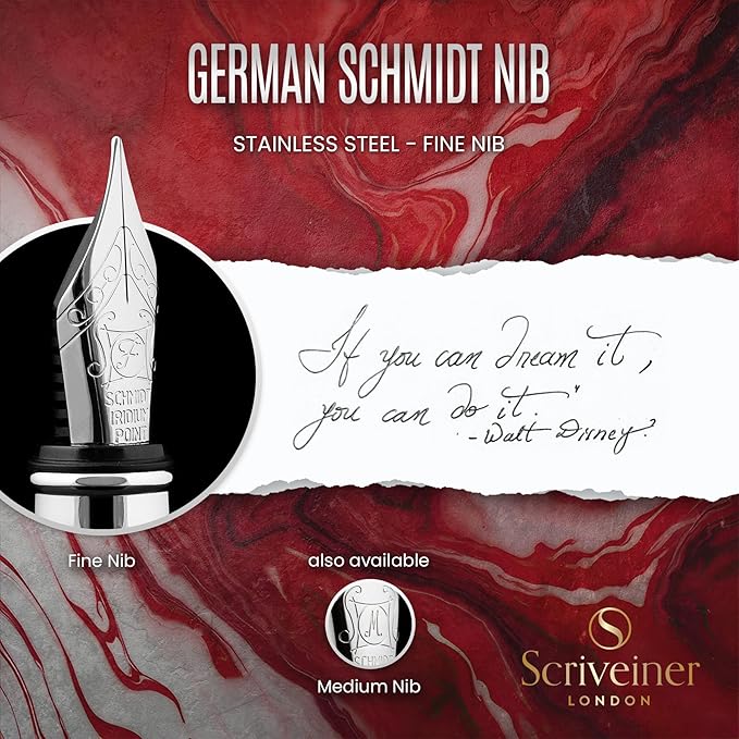 Scriveiner Deep Crimson Red Fountain Pen - Image 5
