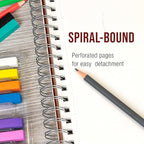 U.S. Art Supply 9"x12" Sketch Book Pad, 2 Pack, 60lb Spiral Bound - Image 4