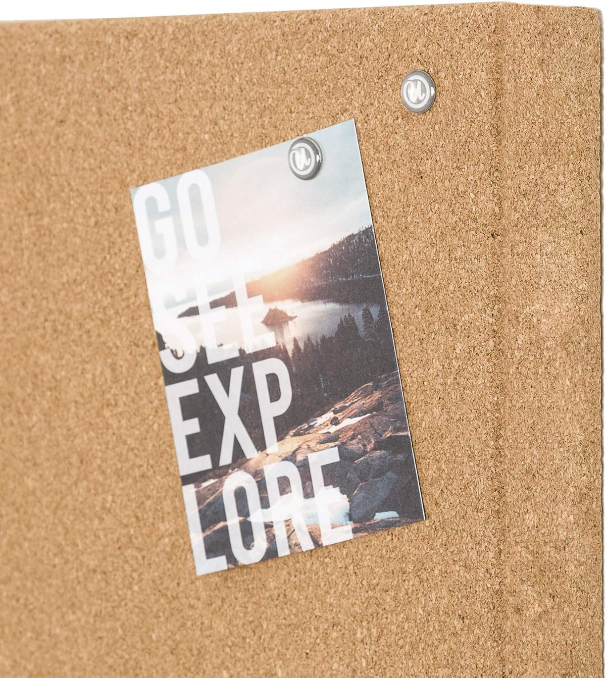 U Brands Bulletin Board Office Wall Decor, Frameless Cork Board, 23" x 3...
