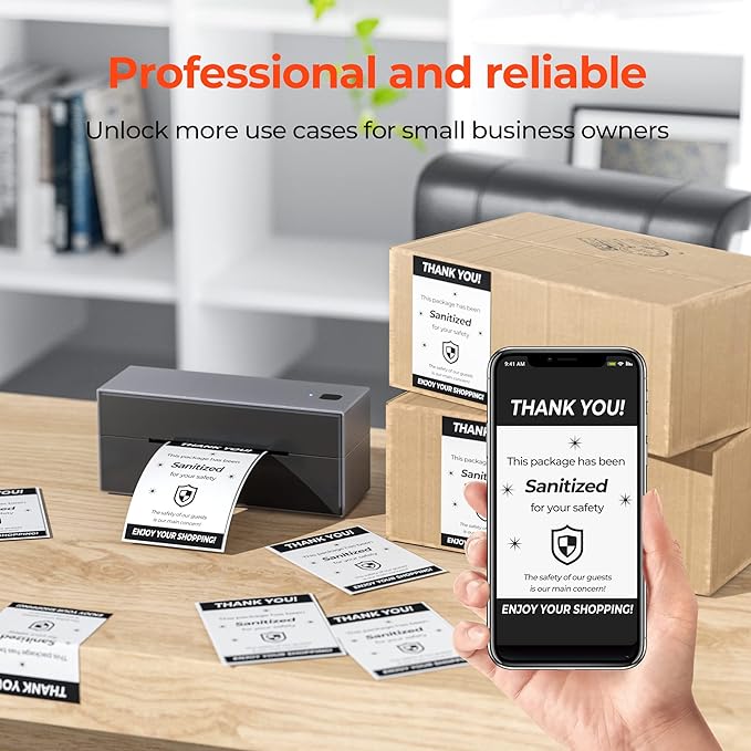 MUNBYN 4x6 Inch Direct Thermal Labels, 1000 Labels/2 Stacks, Fanfold Shipping - Image 2