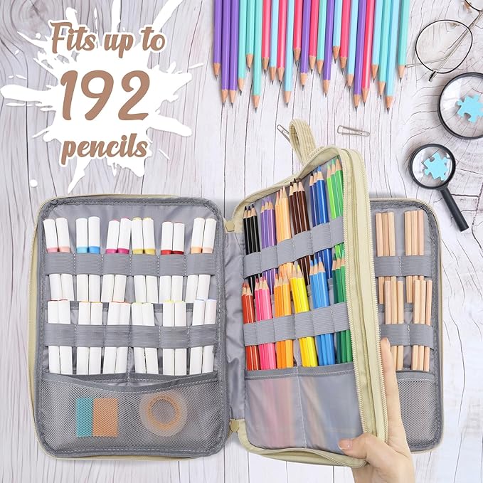 VASCHY Colored Pencil Case, Corduroy Large Pencil Pouch - Image 5