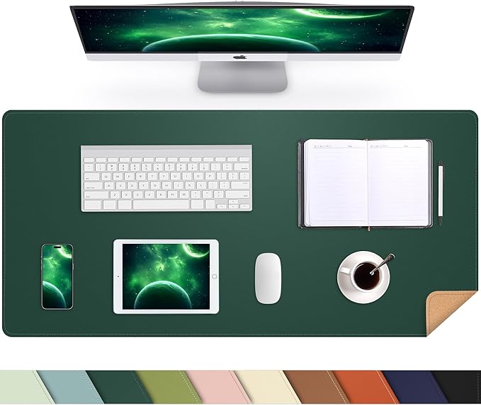 Leather Desk pad Protector, Large Desk mat by AFIING