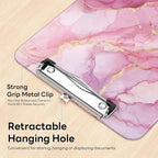Luminzo Plastic Cute Clipboard Low-Profile Metal Clip, A4 Letter Size 9 x 12.5 - Image 4